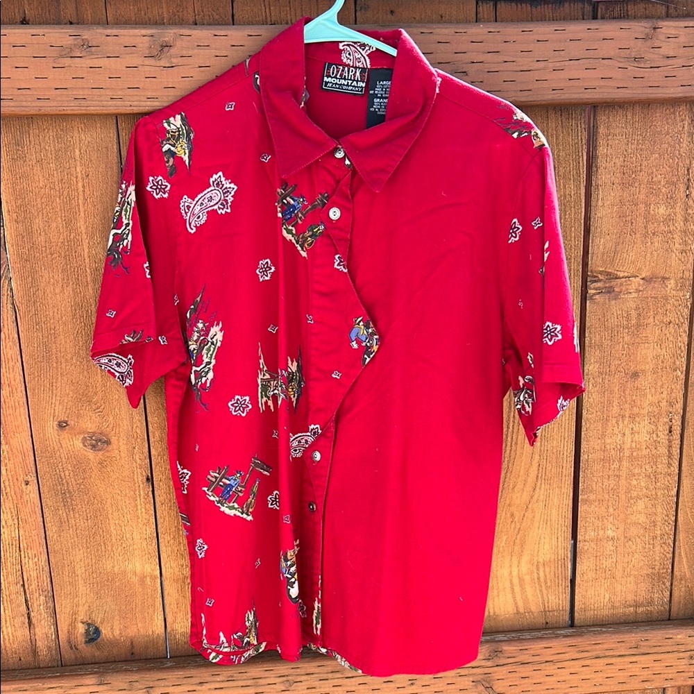 Red Patterned Men's Shirt